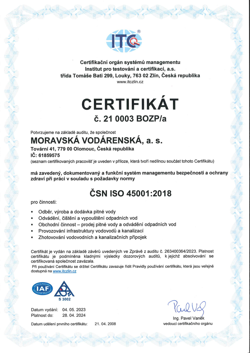 ČSN ISO 45001-2018 - systém managementu bezpečnosti a ochrany zdraví při práci